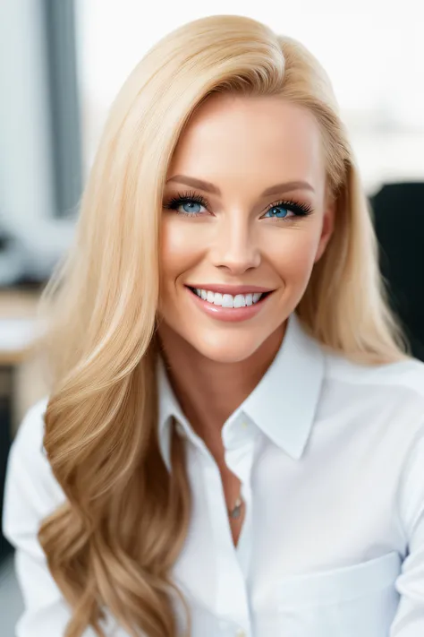 beautiful American young blonde college woman in school uniform, white shirt looking at viewer,, portrait, flirting smile,  hyper detailed POV, by lee jeffries, nikon d850, film stock photograph ,4 kodak portra 400 ,camera f1.6 lens ,rich colors ,hyper rea...