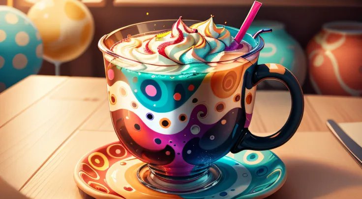 (abstractpatternstyle drink:1.0) in a (abstractpatternstyle cup:0.9)
colorful particles