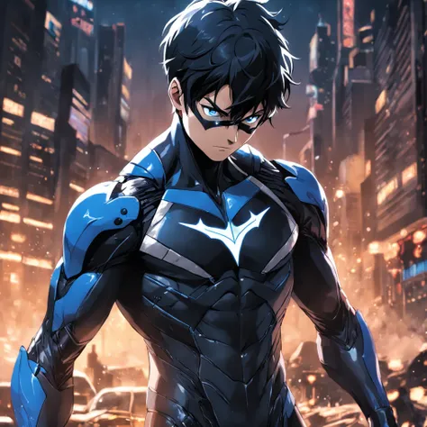 Realistic depiction of an advanced cybersuit, Nightwing из DC Comics