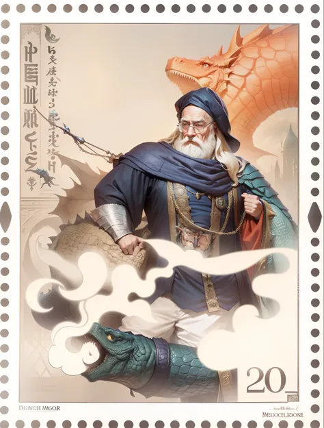 dumbledore，a old man，Big chest，wearing an outfit，Wearing crocodile dragon armor，Wearing a crocodile head hat，muscle men， Man ，Wear half-moon glasses，Realiy，，Blue whale in hand，Full body photo