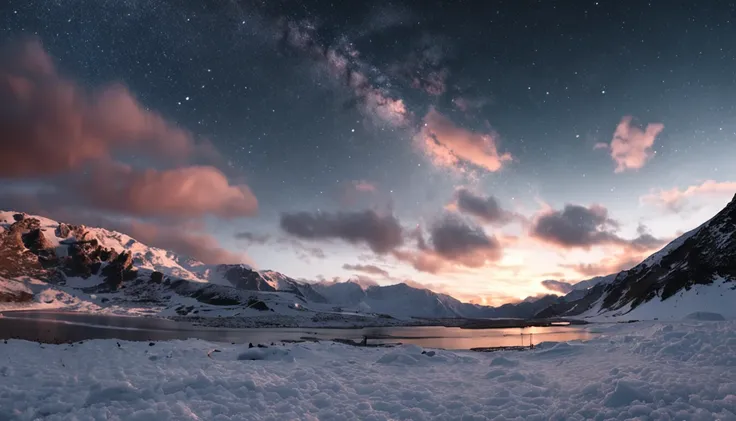 lakes，snow mountains，wide angles