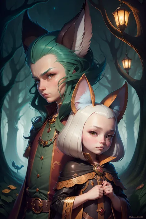 mythical whimsical creatures, high quality details, benjamin lacombe, humblewood art style, official render, hd art style of greg simkins