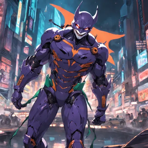 Realistic depiction of an advanced cybersuit, Joker,