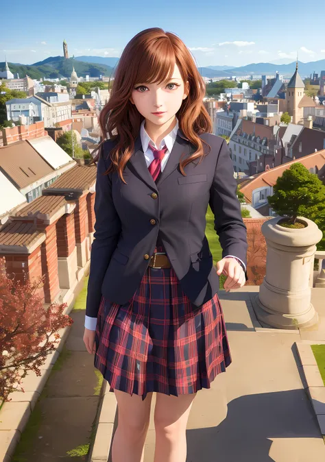 castle scene manga, a hyperrealistic schoolgirl, a hyperrealistic schoolgirl, classic shoujo, Realistic Schoolgirl, visual novel cg, By Yasutomo Oka, sakimichan, akihiko yoshida」, ( castle in background ), Smooth Anime CG Art