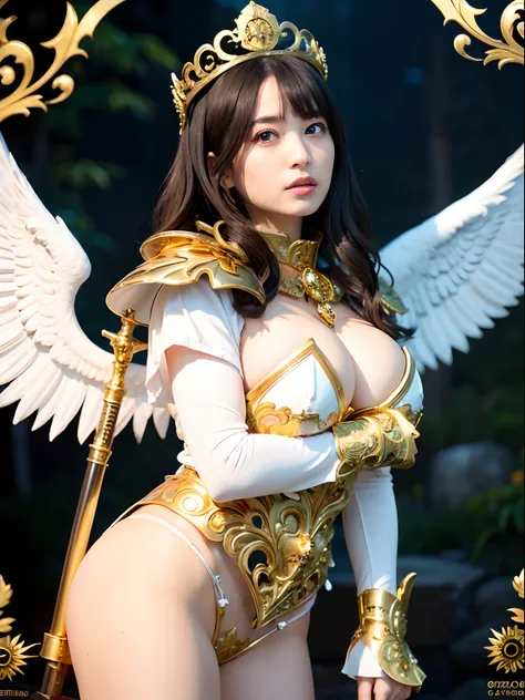 (masutepiece), Professional , ​masterpiece、top-quality、photos realistic , depth of fields （Gemstone White Metal Body:1.９),(Matte White、Jewel Gold Weapon（Jewel Metal Body:1.４),Gorgeous metal weapons ,（（ Detailed and gorgeous sword of the brave）） , Beautiful...