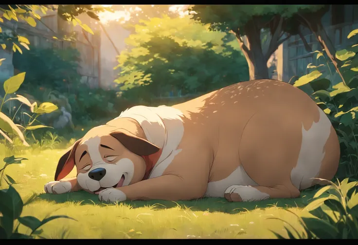 movie picture quality，Disney animation，style of disney animation，Disney movie animation，3D movies，China-style，Grandma and fat dog resting in the field yard，depth of fields，high light，Real light，Ray traching，oc rendered，Hyper-realistic，best qualtiy，8K，Works...