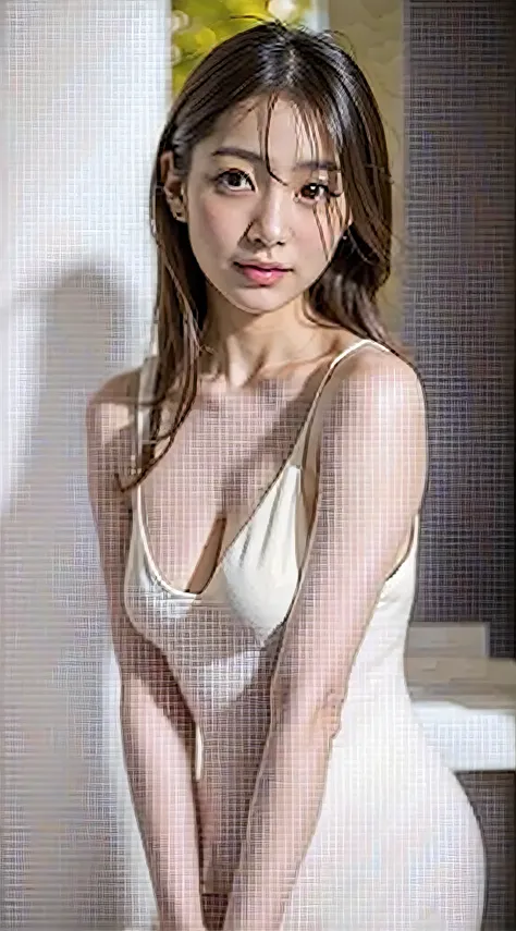 s Pajamas,a large bust,bedroom,arafed asian woman in white dress posing for a picture, Japanese Models, 奈良美智, the face of a beautiful Japanese girl, girl cute-fine-face, Beautiful young Korean woman, nishimiya shouko, Gorgeous young Korean woman, beautiful...