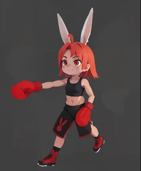 boxer rabbit, red hair