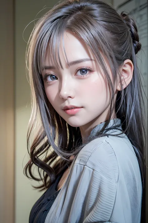 top-quality、8K Masterpiece、超A high resolution、(Photorealsitic:1.3)、Raw photo、女の子1人、silver white hair、poneyTail、glowy skin、1 super beautiful college girl、((super realistic details))、portlate、globalillumination、Shadow、octan render、8K、ultrasharp、highly intric...