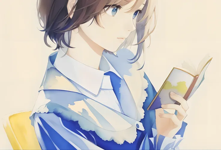 anime girl holding a book and a cell phone in her hand, makoto shinkai art style, makoto shinkai. a digital rendering, romantici...