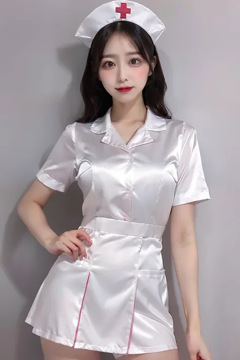 satin、nurses outfit、huge tit