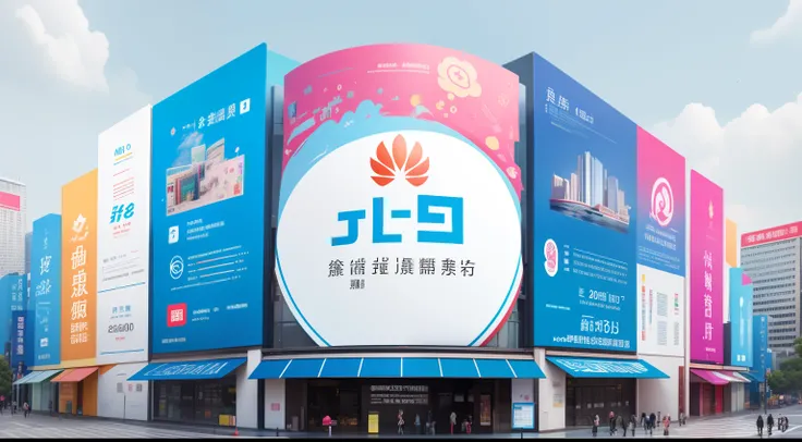 Above all，I chose bright and creative color schemes to attract attention，And there is a simplification of Shanghais iconic buildings。You can choose Huaweis brand color as the main color，Such as bright crimson or bright blue，And with some bright secondary c...