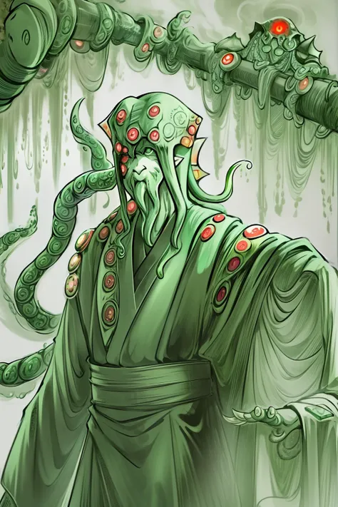 cthulhu,monster,(tentaculata:1.35)，a polluted underwater world，gloomy picture，(nuclear contamination:1.35)，（face:1.35）,（sarcoma：...