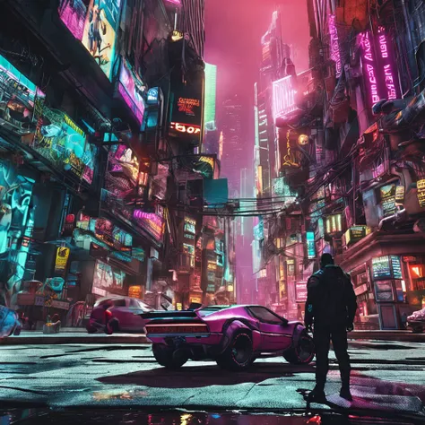 (Venom, fundo cyberpunk, melhor qualidade, obra-prima, ultrahigh-resolution, fotografia realista:1.4)