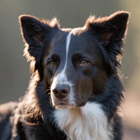 RAW Photo, DSLR BREAKclose-up, a Border Collie in Yosemite National Park, chilly nature documentary film photography BREAKdetailed, sunrays, sunlight, cinematic lighting, professional colorgraded