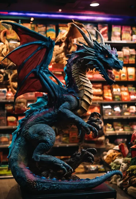 A dragon inside a pet store