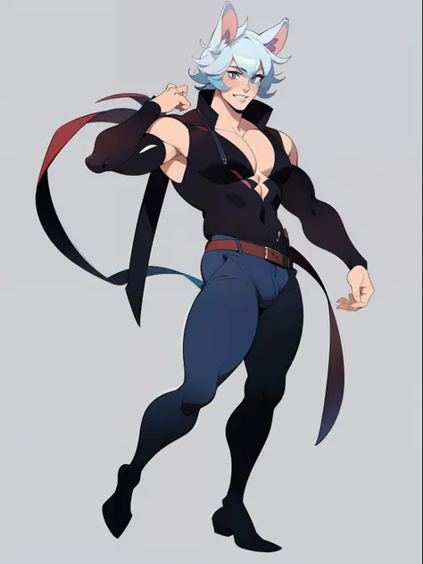 ((1Male))  handsome , animal ears, muscle, full body