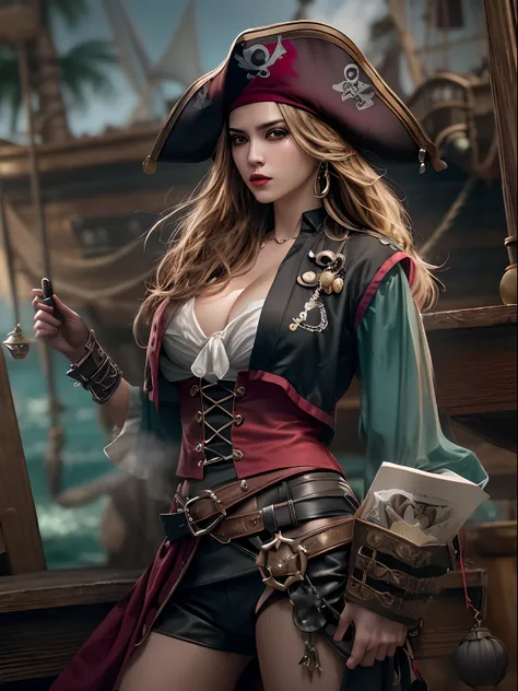 (masutepiece, Fascinating depiction of sensual pirates dressed as seductive pirates:1.3), (Captivating depictions that exude the perfect blend of glamour and adventure:1.2), (Meticulously crafted to highlight the captivating charm of the characters:1.2), (...