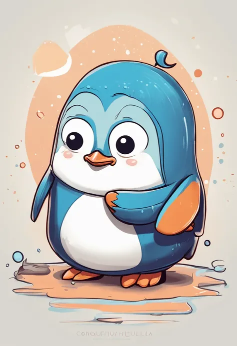 Cartoon penguin with tentacle and blue shirt, cute detailed digital art, cute digital art, cute cartoon character, adorable digital painting, Human Penguin, Cute illustration, penguin, Penguin Z0, penguin, Cute characters, Fluffy, kawaii, Lovely creatures,...