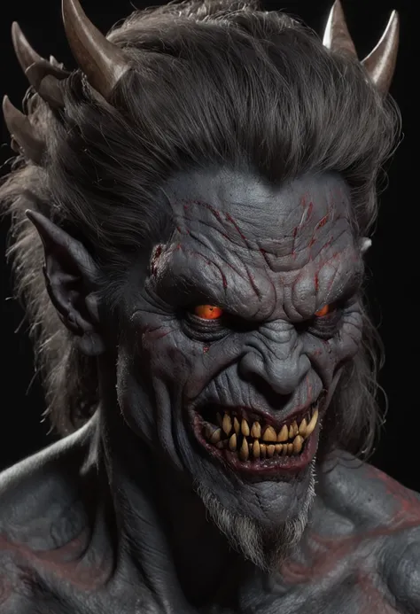 Best quality of masterpiece of a colorful  werewolf face , intricate sarcastic smile, com detalhes insanos, com cara de mal intrincado, dark ambiente, gothic, monstruoso, foco afiado, tatuado, Full Body sharp focus, ambiente escuro, (pele perfeita) (perfec...