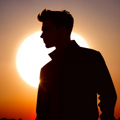 A silhouette of a cool young man