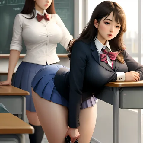 Big breasts, big buttocks, full body, tight sex, school uniform, woman