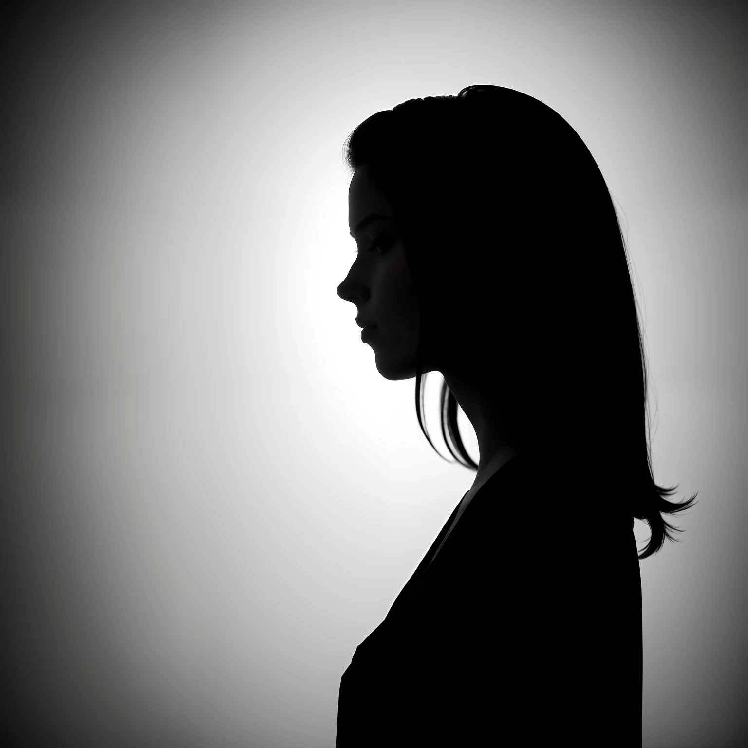 A silhouette of a beautiful woman