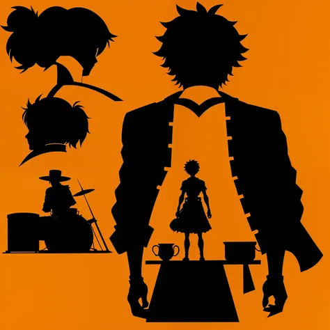 A silhouette of Luffy