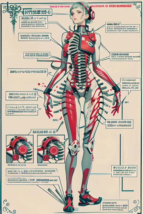 （tmasterpiece，top Quority，best qualtiy，offcial art，Beauty and aesthetics：1.2），（1 mechanical girl：1.3），（Only the upper body：1.4），huge tit，Beheaded at the waist（Exposing internal organs，Mechanical internal organs），blood vess，（Being pierced through the body：1...