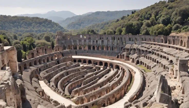 imagem colunas gregas antiga romano coliseum background escuro estruturas em marmore  imagem realista