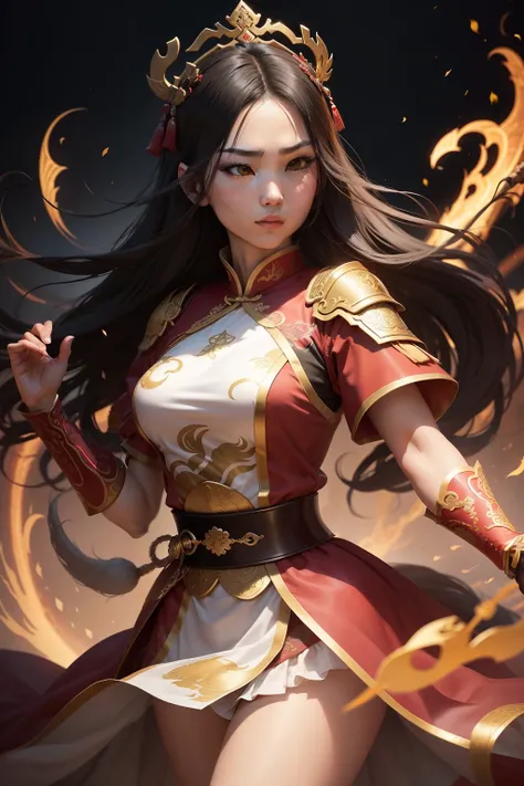 「Incomparable in the Three Kingdoms」Create high-resolution game characters inspired by (dynasty warriors) Series:
1. The character must have a strong and dynamic posture, ready for combat.
2. outfit: Embrace the attraction, Traditional Chinese armor and cl...