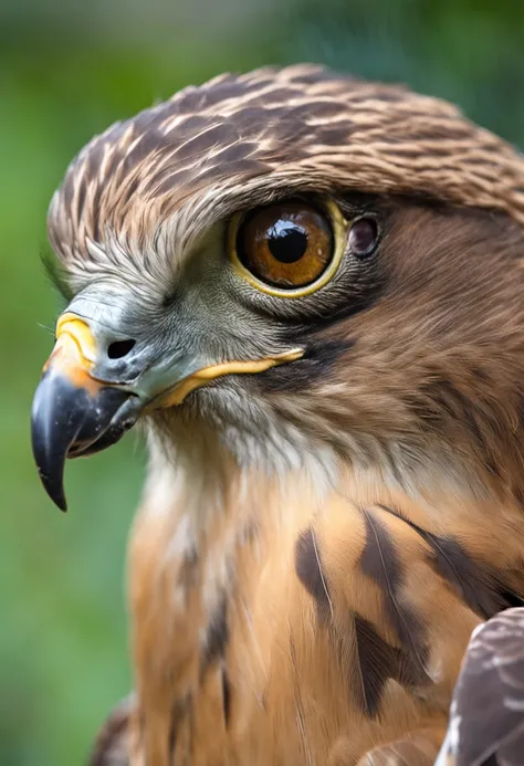 A hawk,Exaggerated hawk with big eyes,Crazy zoo style， Animais de gaviao, gaviao, Gavioes fofos,Gaviao mal-humorado