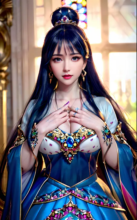 ((realisticity: 1.2)), ((realistic: 8K UHD)), ((best resolution: 8K UHD)), hyper detailed, best quality,masterpiece,highres,cg, ((1 girl hyper detailed and hyper realistic) ) , ((beautiful queen, hyper realistic and hyper detailed)),((white skin, beautiful...