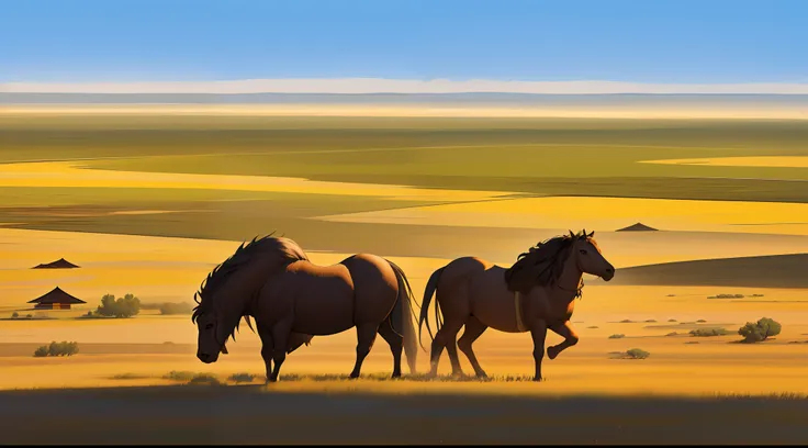 Mongolian grassy plain