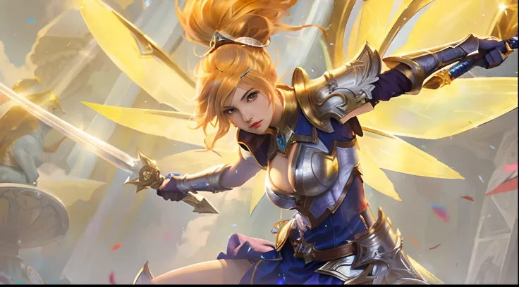 a close up of a woman with a sword and armor, lux from league of legends, extremely detailed artgerm, artgerm detailed, orianna, artgerm style, artgerm lau, style artgerm, freya, artgerm art, splash art, artgerm comic, style of artgerm, graphic artist artg...