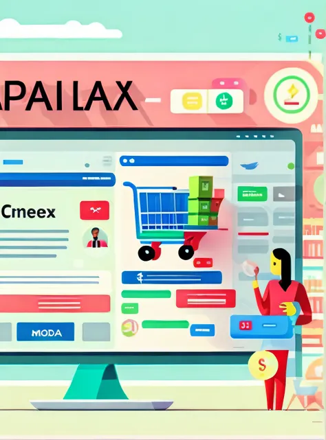 criar uma imagem com a palavra e-commerce, moeda drex, mercado digital de compras e clientes