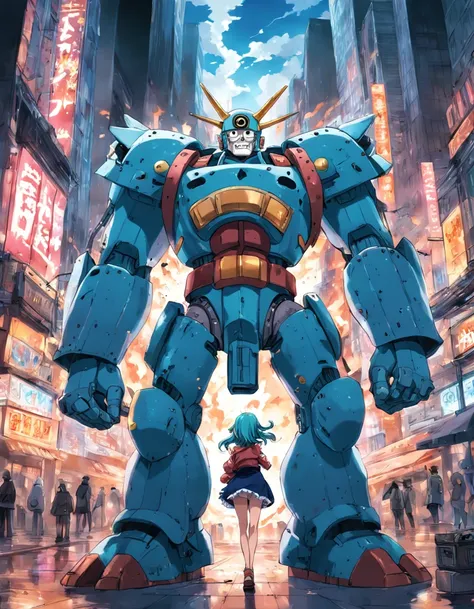 Franky one piece as a gundam mech saving new york from the 9/11 terrorist attacks