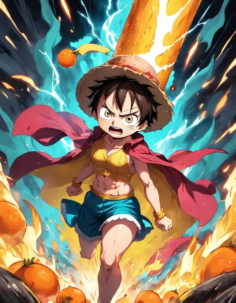 cartman from southpark, one piece style art. Hes got the power of the gas gas fruit.