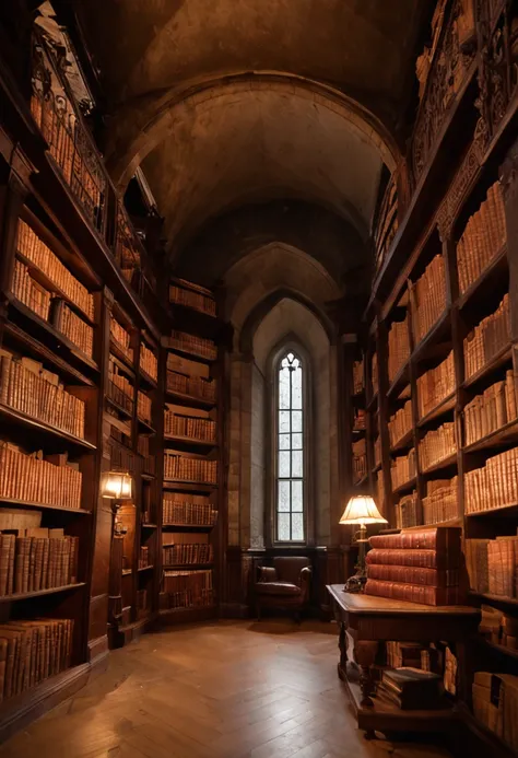 "RAW photo, best, masterpiece, best quality, high quality, extremely detailed, a dimly lit room with a bookshelf full of books, library background, library interior background, elegant library, magical library, gothic epic library, great library , old libr...