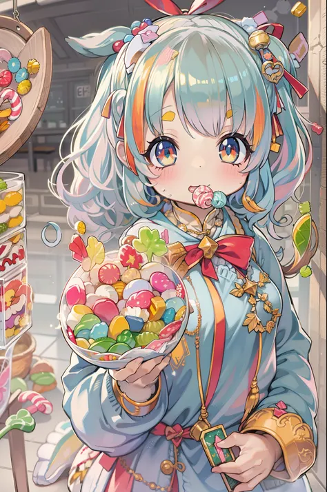 Anime girl with candy