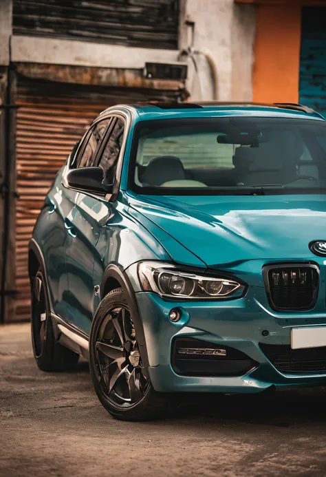 carro x3 audio em frente de uma mansao com garagem e o proprietario ao lado