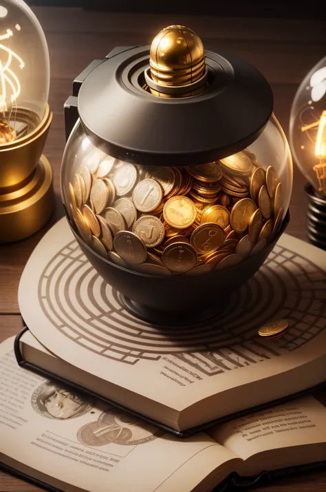 Show a brain composed of currency symbols or coins, with a lightbulb positioned above it. This emphasizes the psychological aspect of money management and the "lightbulb moments" the book may provide.