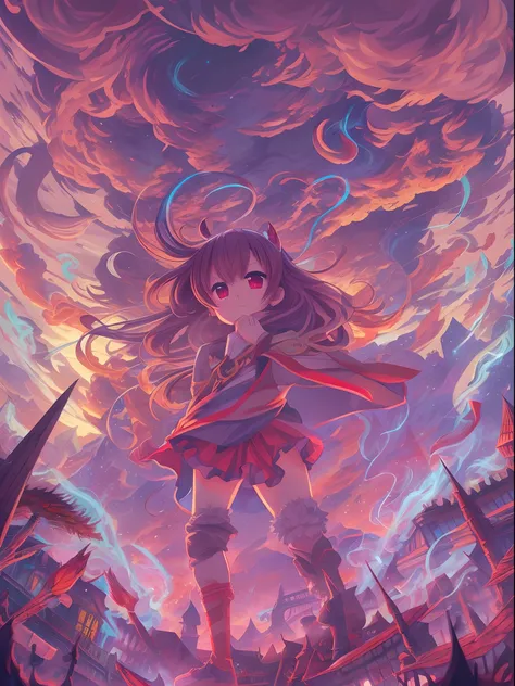 "Create a mesmerizing, high-definition artwork in an anime style featuring a captivating smoke background. Emphasize vibrant colors, intricate details, and a wide angle perspective. Enhance the composition with soft lighting and elements of fantasy."