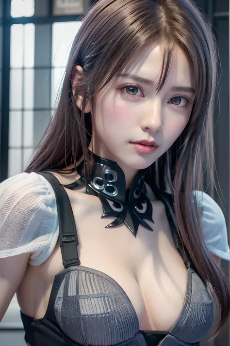 top-quality、8K Masterpiece、超A high resolution、(Photorealsitic:1.3)、Raw photo、女の子1人、silver white hair、glowy skin、1 Cyberpunk Super Beautiful Soldier、((super realistic details))、portlate、globalillumination、Shadow、octan render、8K、ultrasharp、beauty breast、meta...