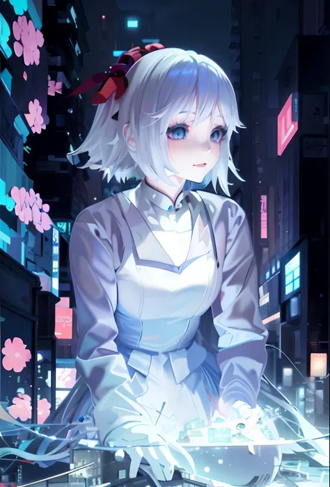 anime girl sitting on a ledge in a city at night, style of anime4 K, Guviz, Anime style. 8K, anime styled digital art, Best anime 4k konachan wallpaper, Guviz-style artwork, nightcore, Guweiz in Pixiv ArtStation, anime girl of the future, anime cyberpunk a...