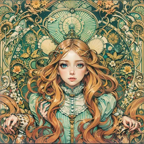 Alice in wonderland Art Nouveau style