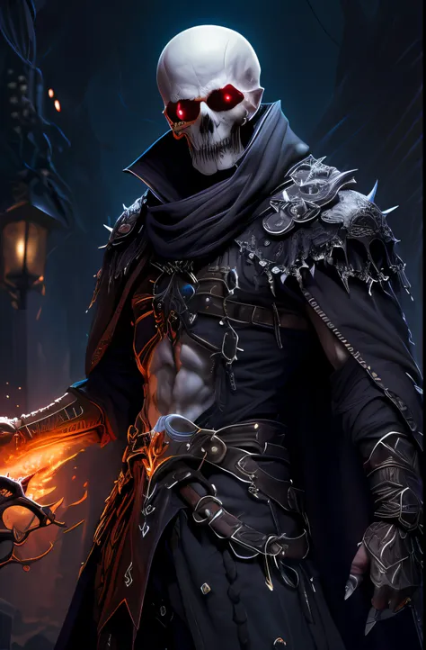 (extremely detailed 8k wallpaper), a medium sized photo of a fearful necromancer, intricate, rich in detail, dramatic