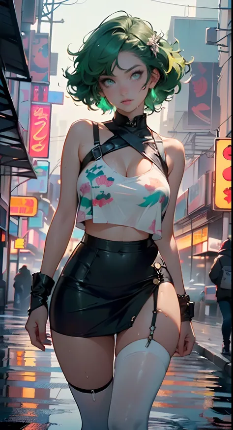 girl youtuber,(((1girl))),((extremely cute and beautiful green curly-haired anime girl)),

(short breasts:1.4),(((green curly hair:1.35,very curly hair,colored inner hair,ear breathing,short hair))),((green eyes:1.3,upturned eyes:1.3,perfect eyes,beautiful...