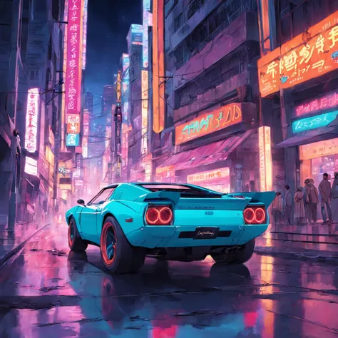 obra-prima, melhor qualidade, filme ainda, a turned car, neon color