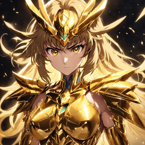 Gold Saint Seiya，warriors，battle hardened，Gold Warframe，Ornate ornamentation，sharp，Strong body，Clear lines，Determination，Mysterious runes，Around the peculiar light。